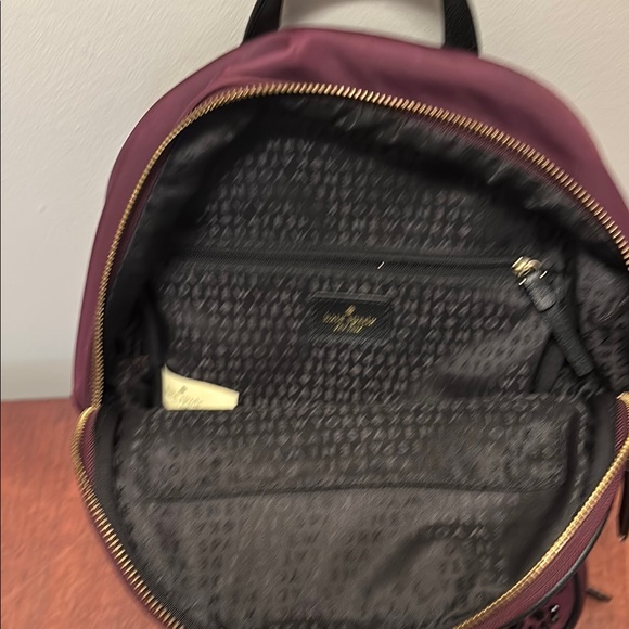 Kate Spade Burgundy Backpack with Black Embellishments - Picture 5 of 6